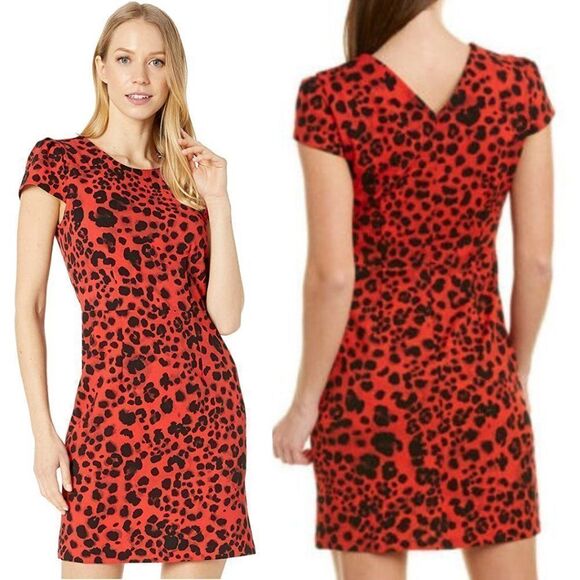 NWT Betsey Johnson  Red Leopard Printed Dress 2P - Picture 2 of 8